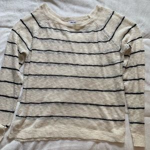 Striped cream and blue summer sweater